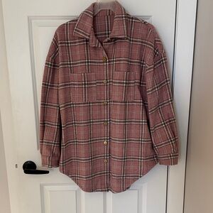 Plaid Button-Up Shacket